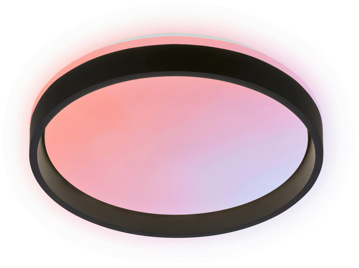 LED-DECKENLEUCHTE Aurie Glow 39/8 cm   - Schwarz, KONVENTIONELL, Kunststoff (39/8cm) - Briloner