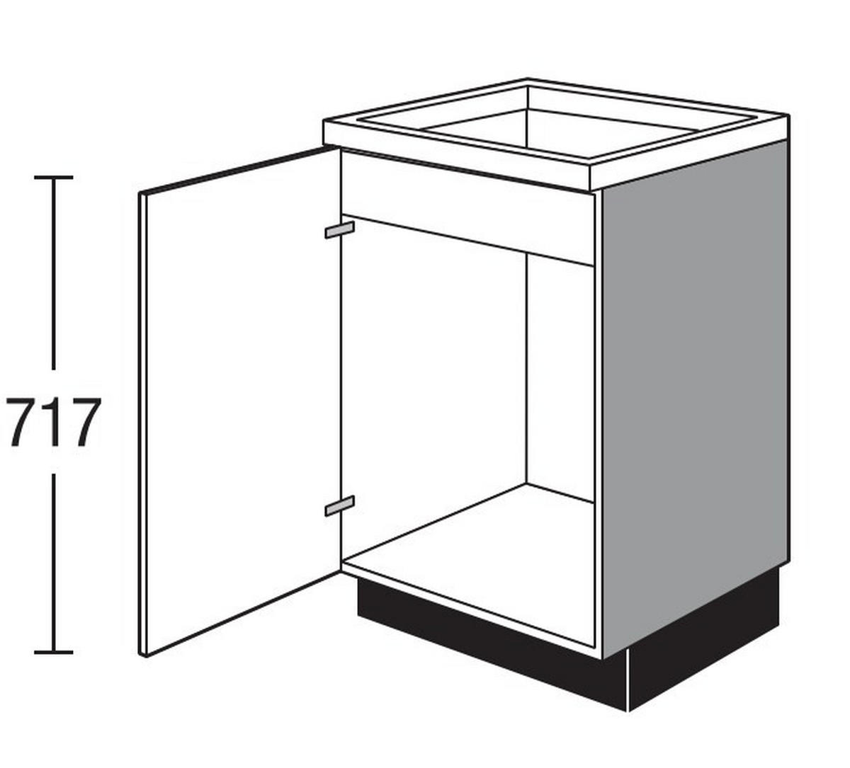SPÜLENUNTERSCHRANK 50/87,8/57,6 cm  in Weiß  - Edelstahlfarben/Weiß, Basics, Holzwerkstoff/Metall (50/87,8/57,6cm) - Impuls