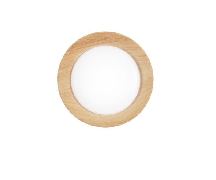 Thumbnail - Led-Deckenleuchte Luce Ambiente e Design, Weiß Hochglanz, Buche Kolonial, Metall, Kunststoff, rund,rund, 8.5 cm, gleichm...