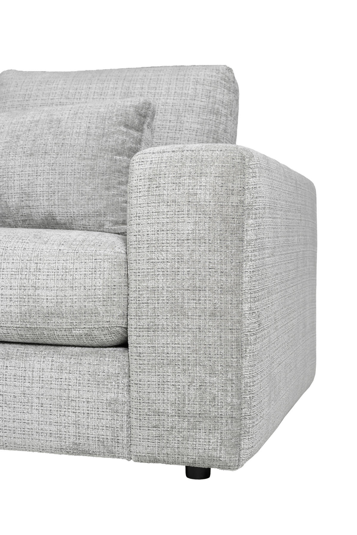 SOFFA i flatväv ljusgrå  - ljusgrå/svart, Klassisk, metall/trä (416/93/175-288cm) - Novel