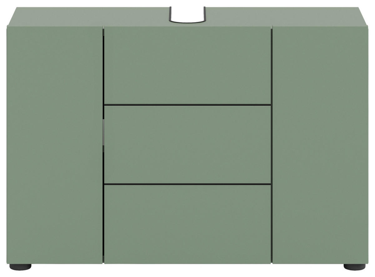 WASCHBECKENUNTERSCHRANK 82/56/34 cm  - Schwarz/Grün, MODERN, Holzwerkstoff/Kunststoff (82/56/34cm) - MID.YOU