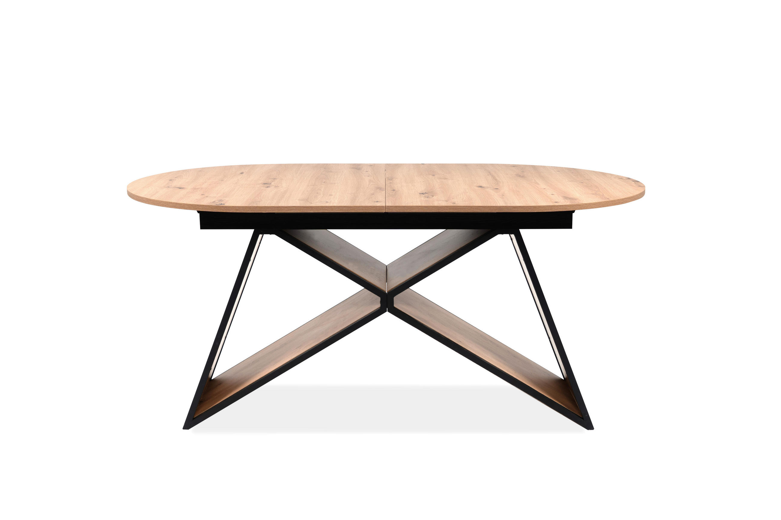 ESSTISCH - Schwarz/Eiche Artisan, MODERN, Holzwerkstoff/Metall (160-200/90/76cm) - MID.YOU