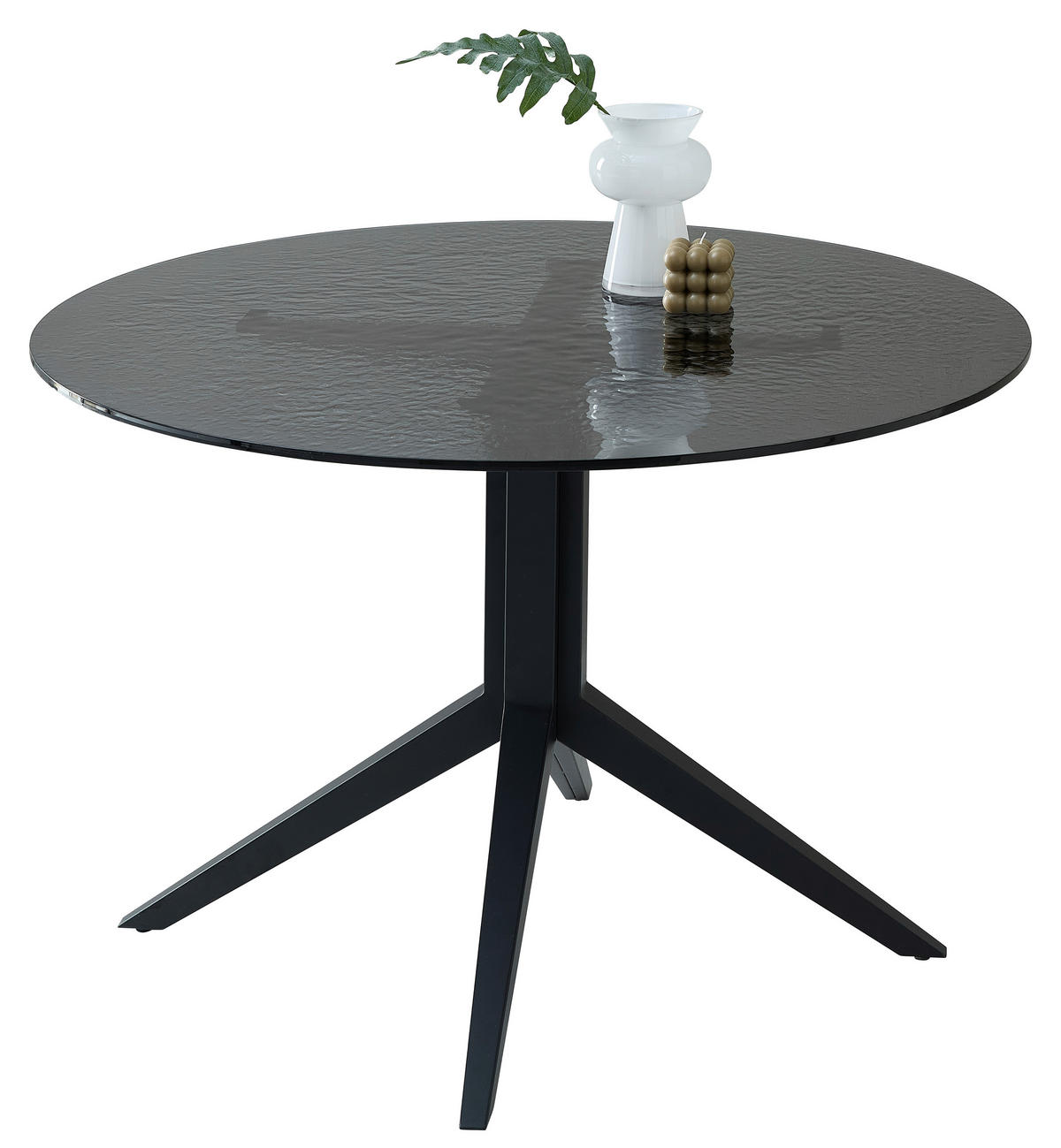 ESSTISCH in Metall, Glas 120/120/76 cm  - Schwarz, MODERN, Glas/Metall (120/120/76cm) - Boxxx