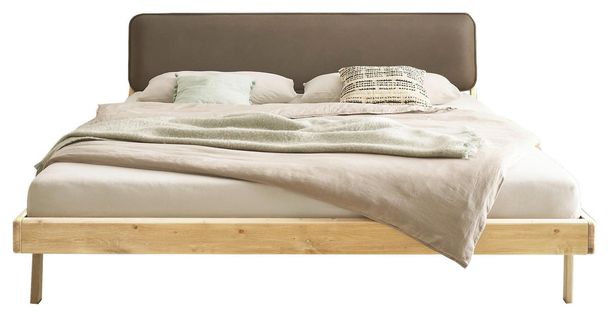 BETT 180/200 cm,  in Eichefarben,  - Taupe/Eichefarben, MODERN, Holz (180/200cm) - MID.YOU