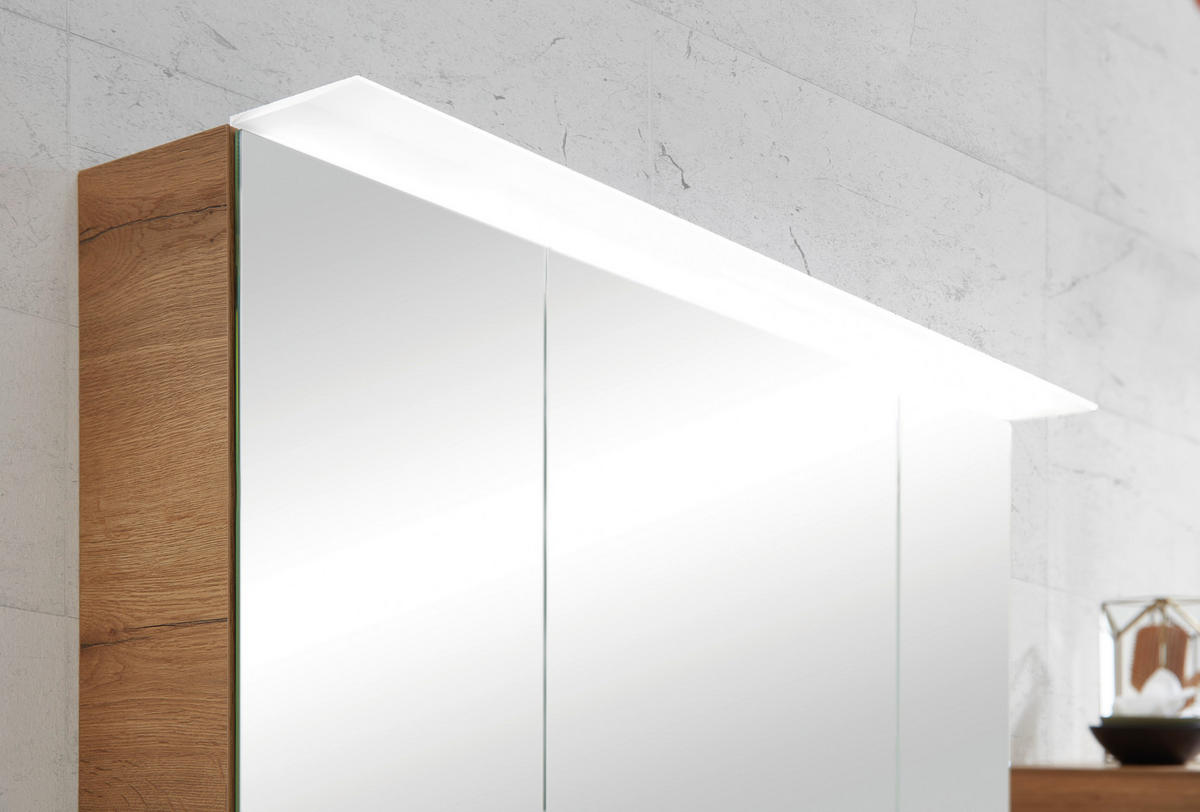 OMARA Z OGLEDALOM 120,4/70/17 cm  - barve hrasta, Konvencionalno, steklo/leseni material (120,4/70/17cm) - Sadena