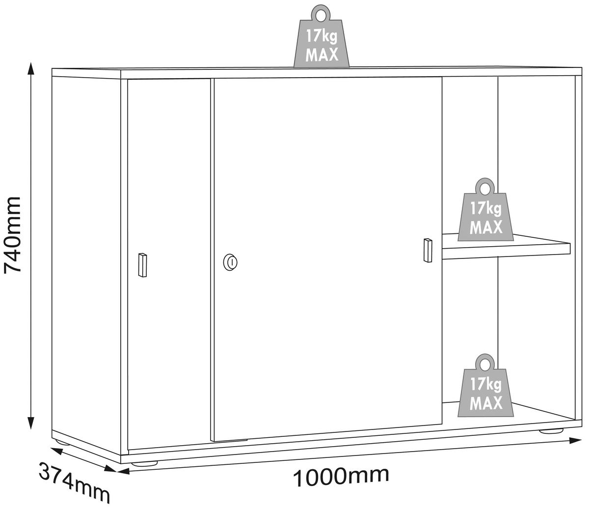 AKTENSCHRANK 100/74/33 cm  - Honigeiche/Weiss, Design, Holzwerkstoff (100/74/33cm) - MID.YOU