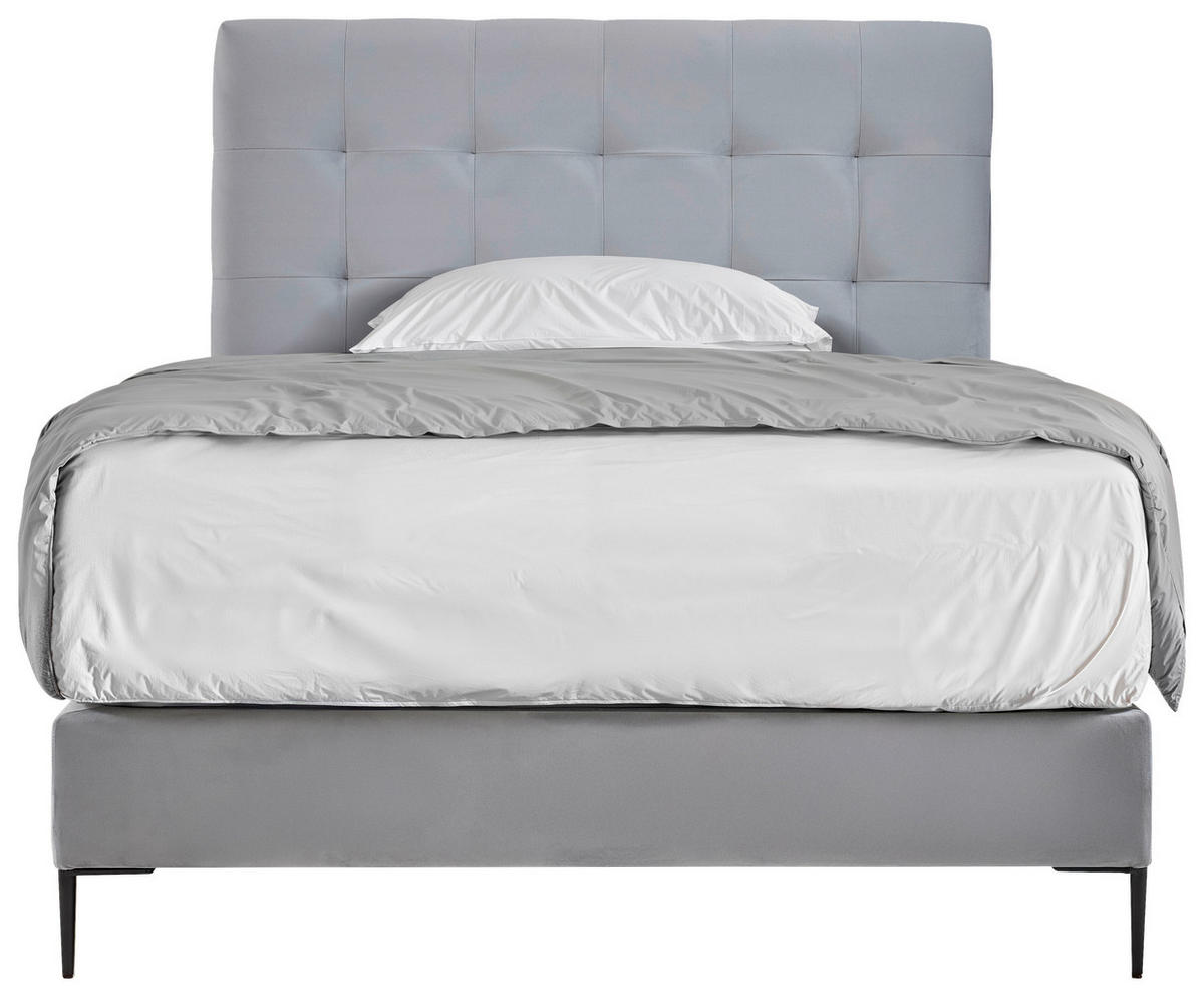 BOXSPRINGBETT 140/200 cm  in Hellgrau  - Hellgrau/Schwarz, MODERN, Holzwerkstoff/Textil (140/200cm) - MID.YOU