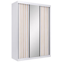 ORMAR S KLIZNIM VRATIMA bijela   - bijela/crna, Moderno, drvni materijal/metal (150/215/59,5cm) - P & B
