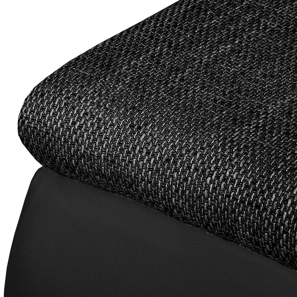 ECKSOFA Schwarz Textilgeflecht  - Chromfarben/Schwarz, Design, Textil (266/175cm) - Livetastic