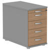 ANSTELLCONTAINER 43/72-80/80 cm  - Eichefarben/Alufarben, KONVENTIONELL, Holzwerkstoff/Metall (43/72-80/80cm) - Moderano