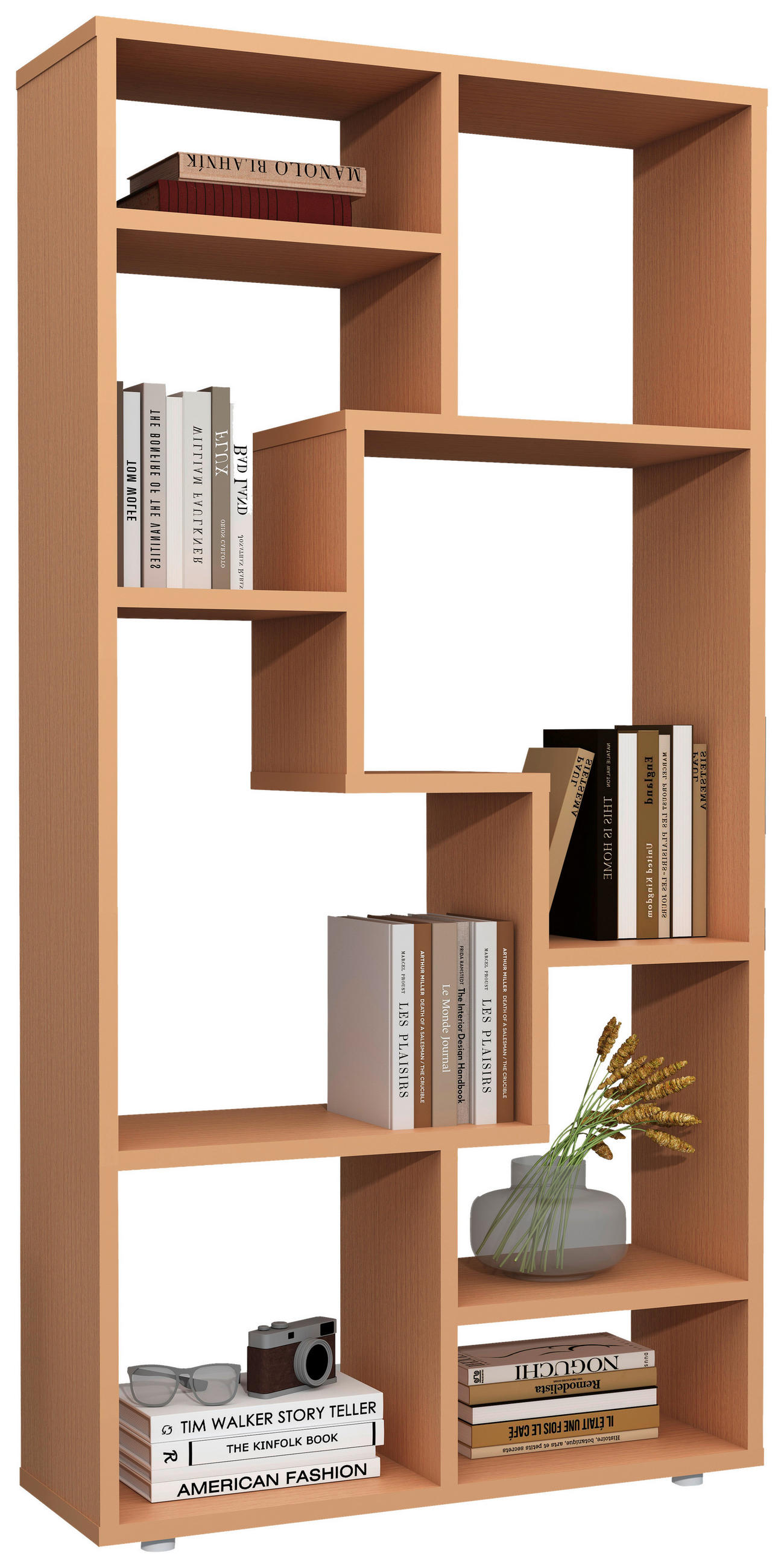 REGAL  58/116/20 cm Buchefarben  - Buchefarben/Grau, MODERN, Holzwerkstoff/Kunststoff (58/116/20cm) - MID.YOU