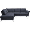 ECKSOFA Dunkelblau Bouclé  - Schwarz/Dunkelblau, Natur, Textil/Metall (233/288cm) - Valnatura