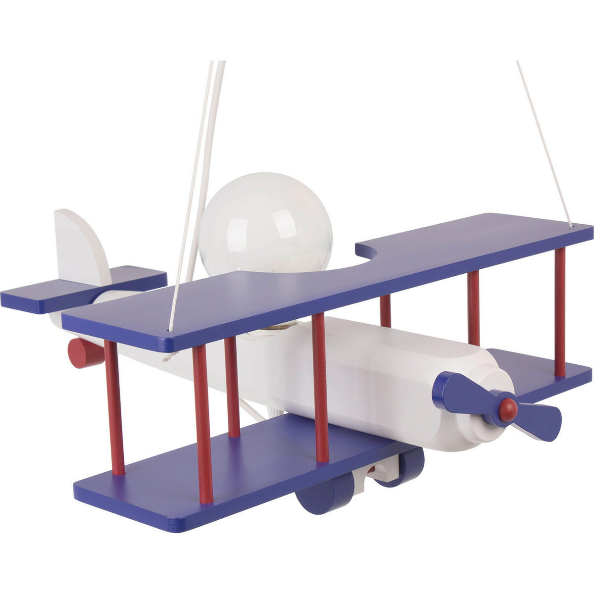 KINDERHÄNGELEUCHTE  42/45/75 cm    - Blau/Rot, KONVENTIONELL, Holz (42/45/75cm)