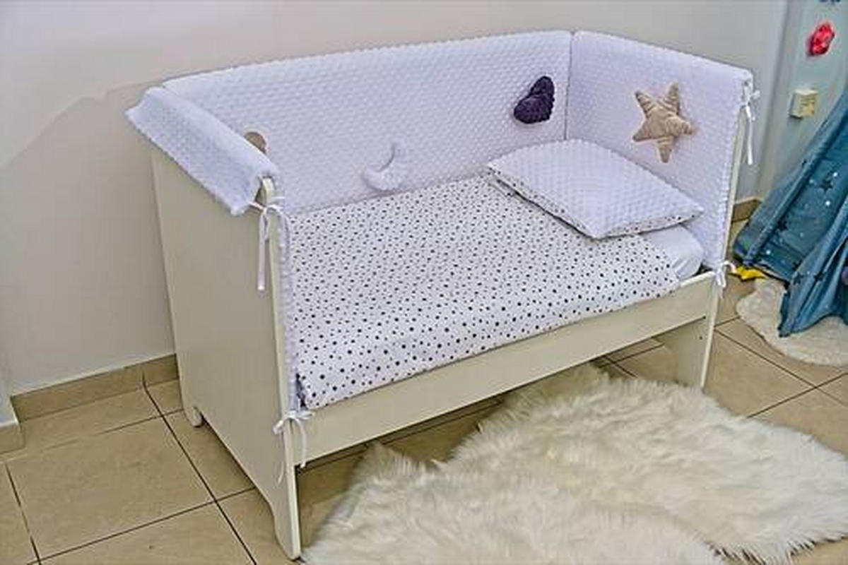 TEKSTILNA OGRADICA ZA KREVETAC   - bela, Osnovno, tekstil (60/120/60cm)