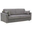 SCHLAFSOFA  in Webstoff Dunkelgrau  - Chromfarben/Dunkelgrau, KONVENTIONELL, Textil/Metall (208/86/97cm) - Novel