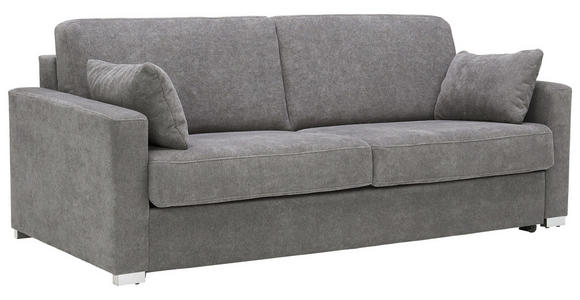 SCHLAFSOFA  in Webstoff Dunkelgrau  - Chromfarben/Dunkelgrau, KONVENTIONELL, Textil/Metall (208/86/97cm) - Novel