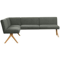 ECKBANK Holz, Textil Grün  - Eichefarben/Grün, Konventionell, Holz/Textil (172/218cm) - Linea Natura