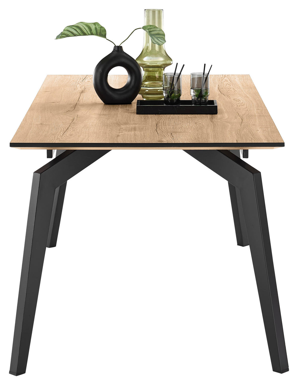 ESSTISCH rechteckig Braun, Schwarz  - Schwarz/Braun, Trend, Holzwerkstoff/Metall (160/90/76cm) - SetOne by Musterring