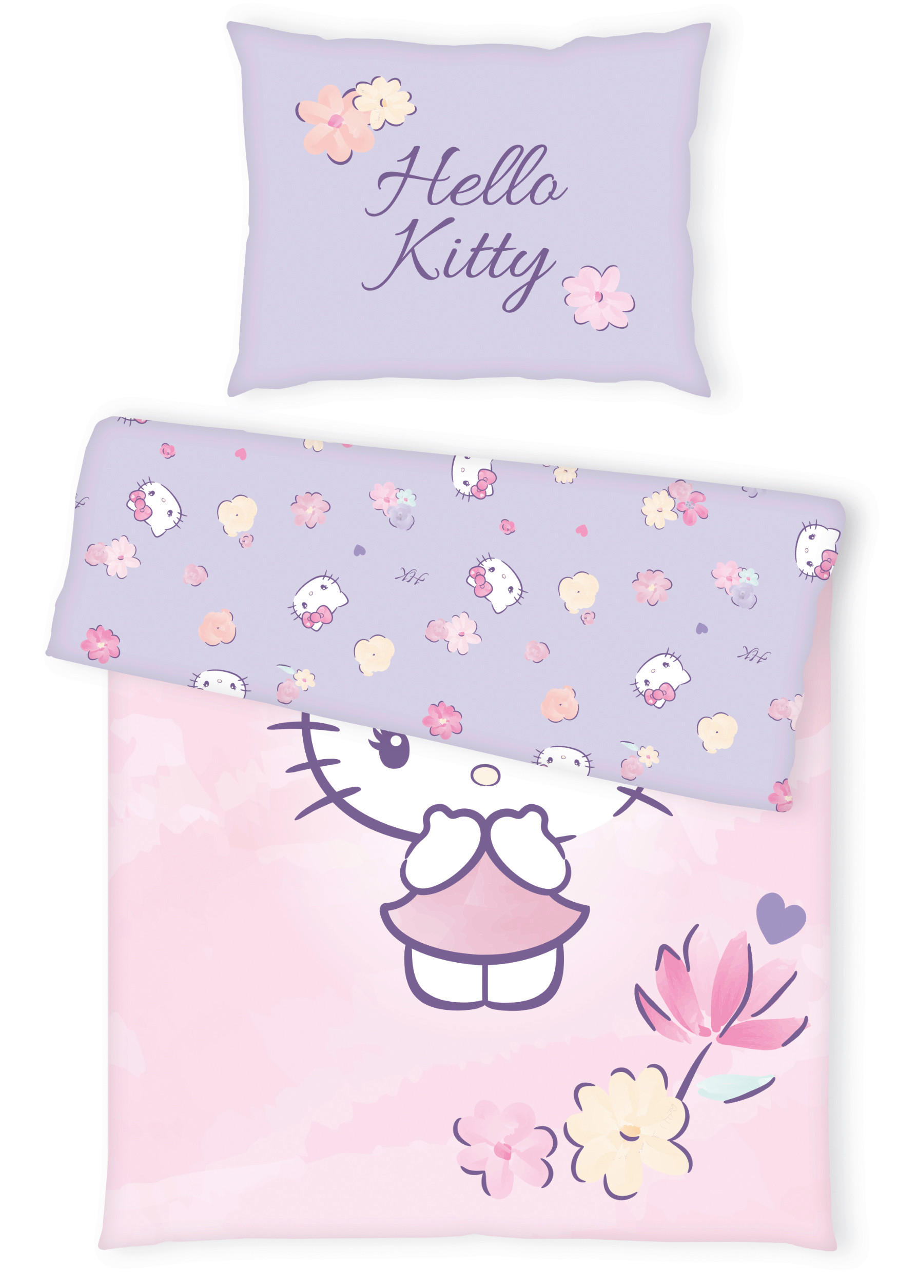 POSTELJNINA Hello Kitty Bettwäsche 140/200 cm renforcé večbarvno  - večbarvno, Konvencionalno, tekstil (140/200cm) - Hello Kitty