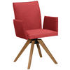 ARMLEHNSTUHL  in Lederlook  - Eichefarben/Rot, Konventionell, Holz/Textil (64/91/61cm) - Moderano