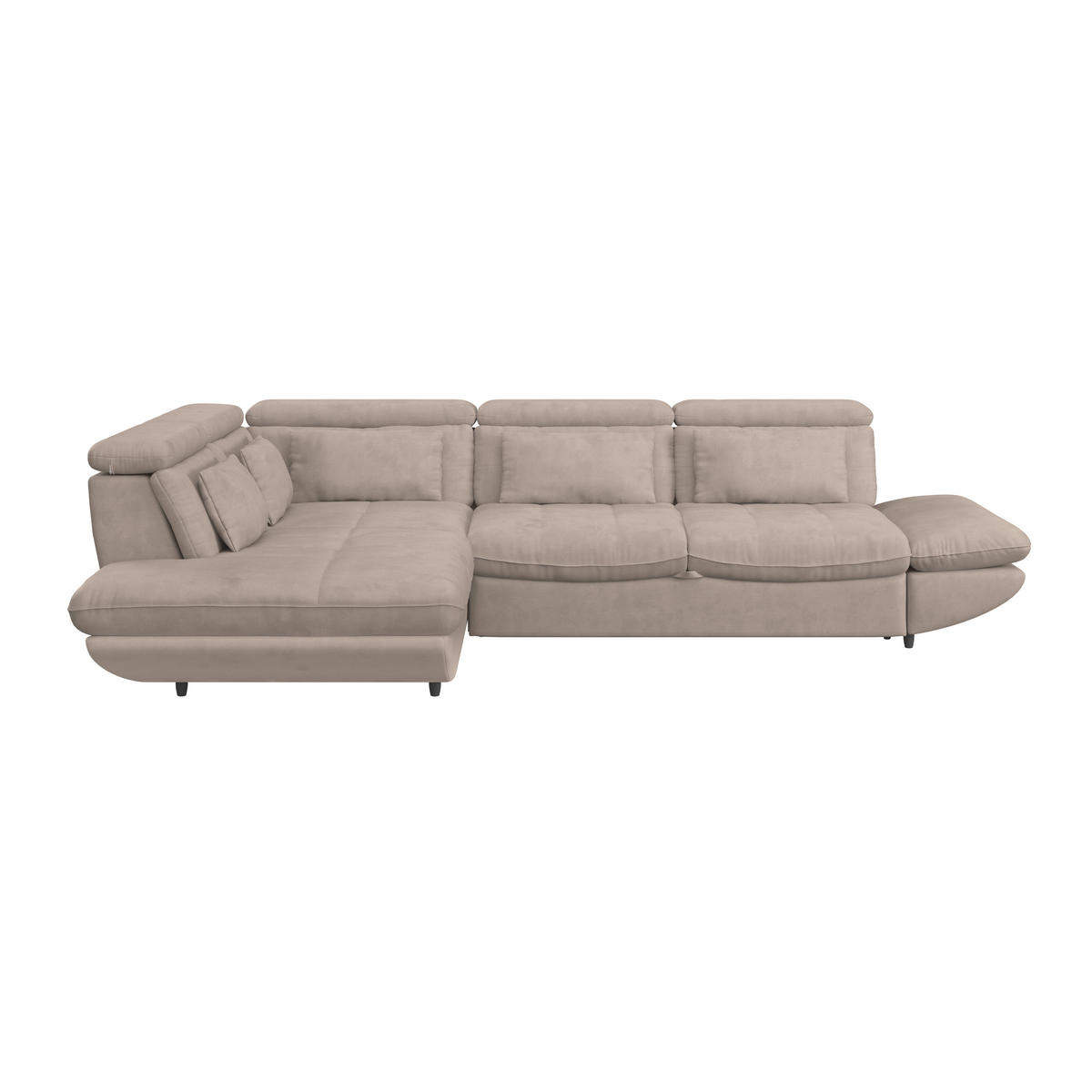 WOHNLANDSCHAFT in Mikrofaser Beige  - Beige/Schwarz, Modern, Kunststoff/Textil (311/233cm) - MID.YOU
