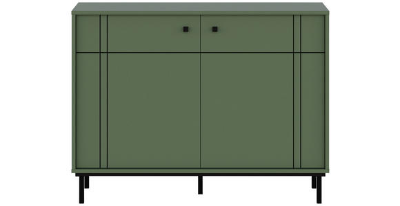 KOMMODE in 81,8/106/37 cm - Schwarz/Grün, MODERN, Holzwerkstoff/Kunststoff (81,8/106/37cm) - Carryhome