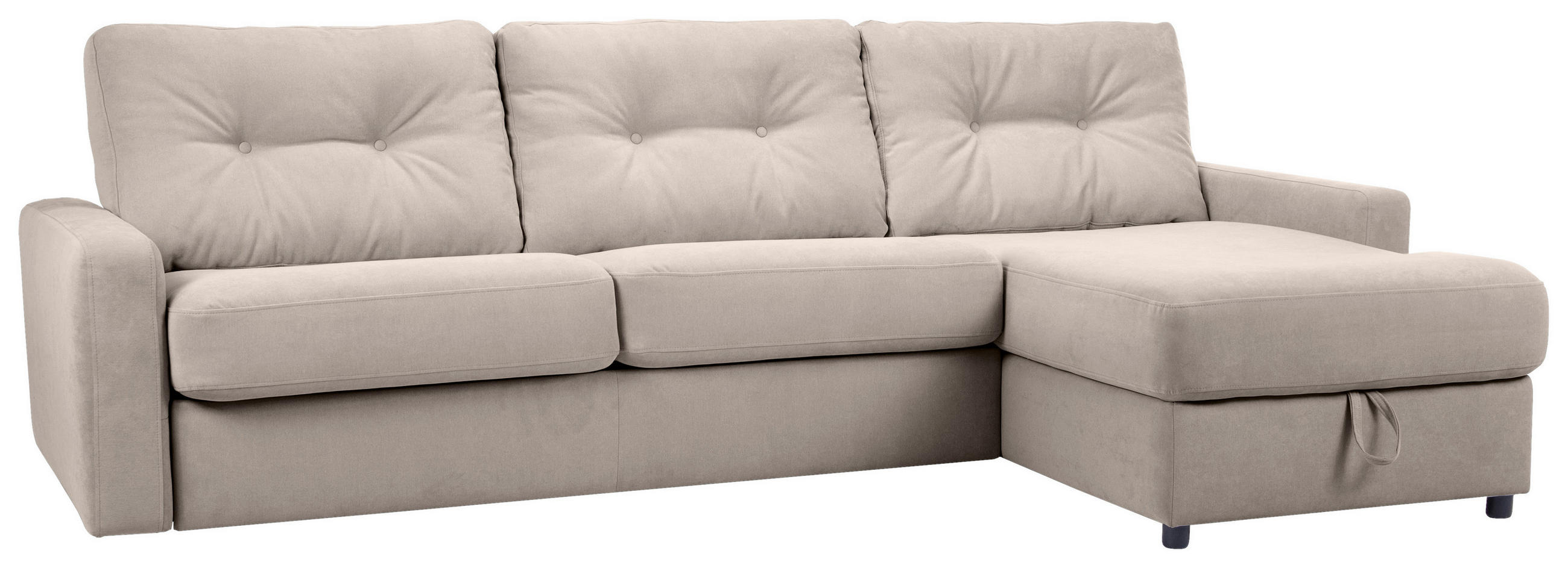 ECKSOFA Hellbraun Webstoff  - Hellbraun/Schwarz, KONVENTIONELL, Kunststoff/Textil (270/160cm) - Carryhome