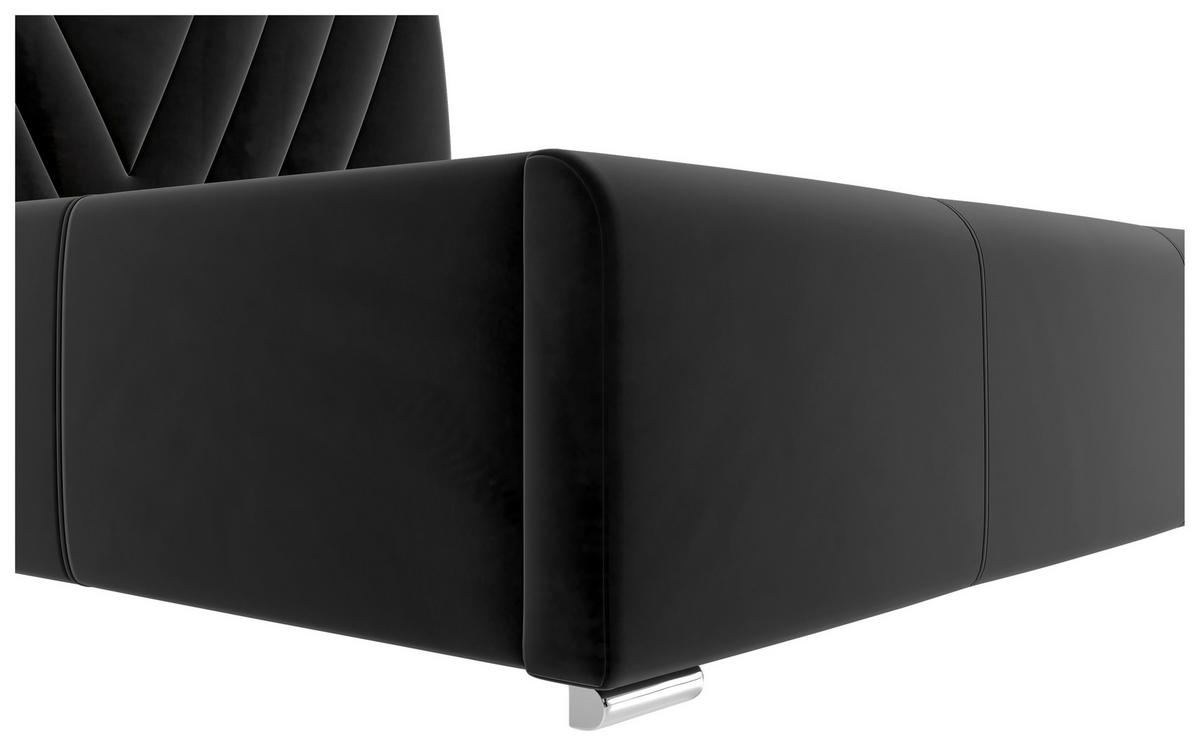 POLSTERBETT Lattenrost, Bettkasten 140/200 cm  in Schwarz  - Chromfarben/Schwarz, KONVENTIONELL, Holz/Kunststoff (140/200cm) - Boxxx