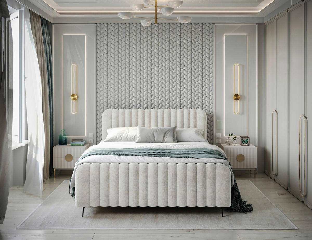 BOXSÄNG 200/200 cm  i beige  - beige/svart, Modern, metall/trämaterial (200/200cm) - MID.YOU