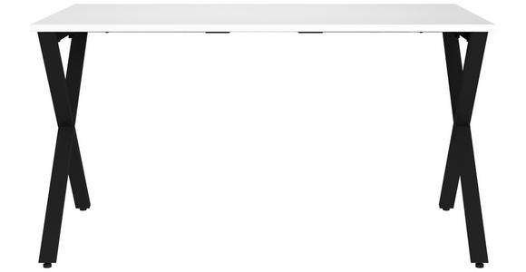 SCHREIBTISCH 140/80/75 cm  in Schwarz, Weiß  - Schwarz/Weiß, MODERN, Holzwerkstoff/Metall (140/80/75cm) - Novel