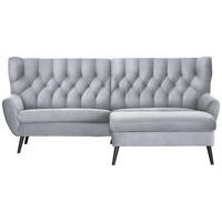 ECKSOFA Webstoff Hellgrau  - Hellgrau/Schwarz, Design, Holz/Textil (237/165cm) - Stylife