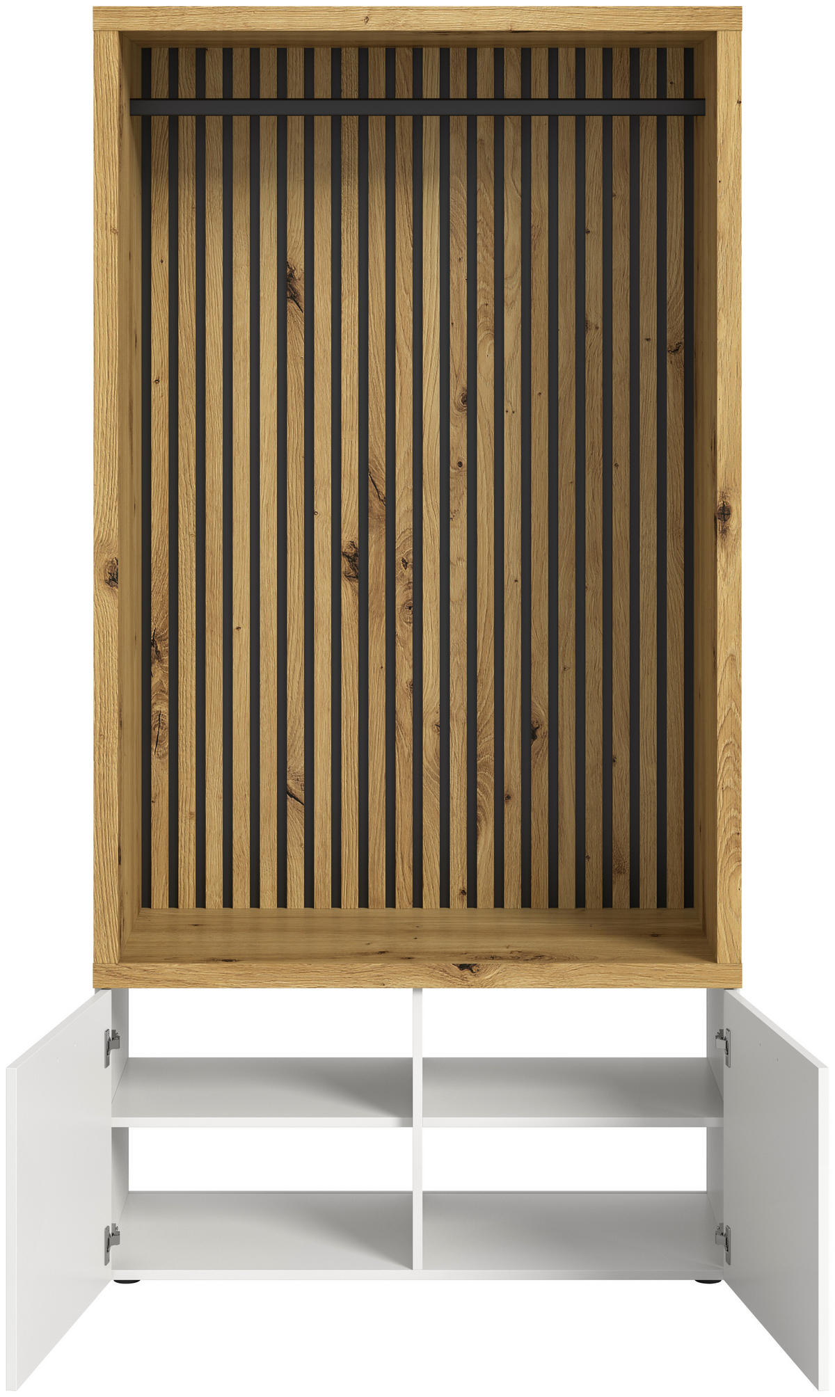 GARDEROBE  in 106/200/47 cm  - Weiss/Eiche Artisan, Modern, Holzwerkstoff (106/200/47cm) - Stylife