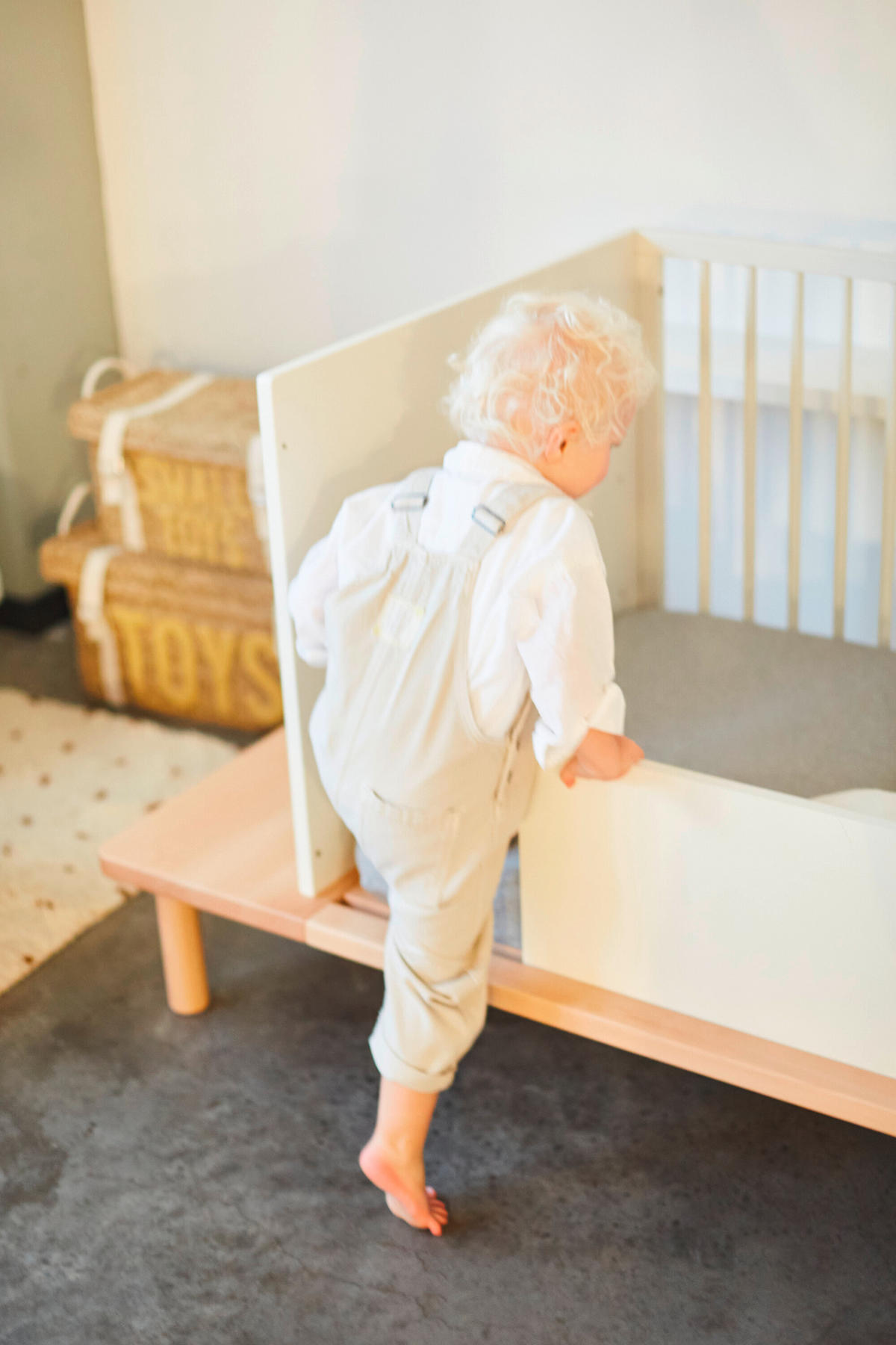 GITTERBETT Evobed 5in1 Naturel inkl. Rausfallschutz B140PLF  - Weiß/Naturfarben, KONVENTIONELL (182/84/84cm) - Childhome
