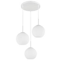 HÄNGELEUCHTE Andre 46/120 cm  - Weiß, Design, Glas/Textil (46/120cm) - Globo