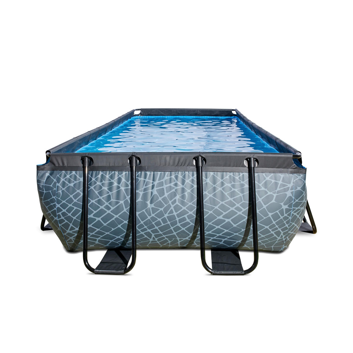 POOL-SET 450/250/100 cm  - Grau, KONVENTIONELL, Kunststoff (450/250/100cm) - EXIT Toys