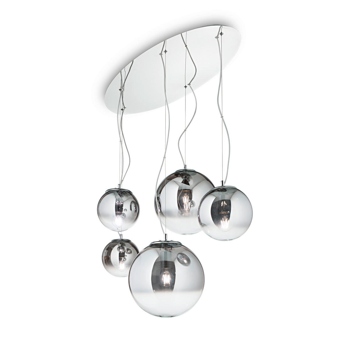 HÄNGELEUCHTE 105/54/54-110 cm  - Chromfarben, Design, Glas (105/54/54-110cm) - Ideal Lux