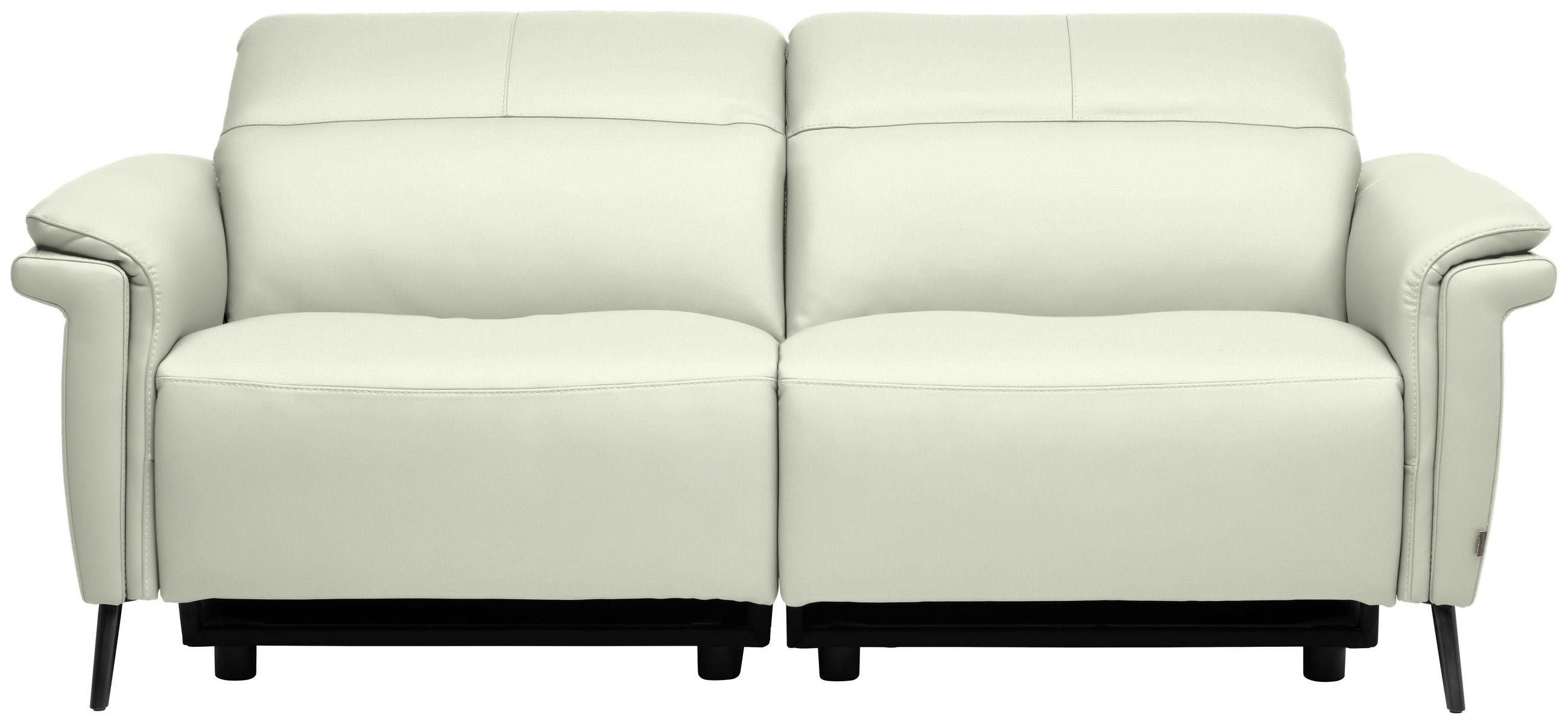 2-SITZER-SOFA  in Echtleder Weiß   - Schwarz/Weiß, Design, Leder/Metall (162/79/104cm) - Belluti