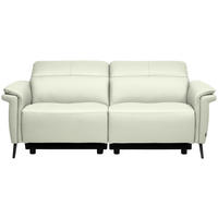 2-SITZER-SOFA  in Echtleder Weiß   - Schwarz/Weiß, Design, Leder/Metall (162/79/104cm) - Belluti