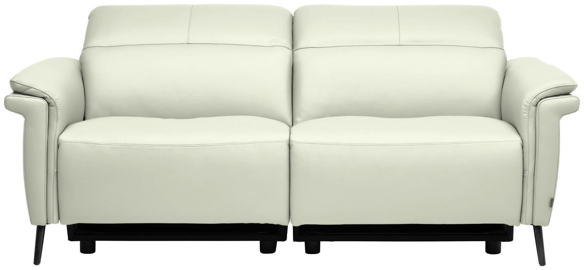 2-SITZER-SOFA  in Echtleder Weiß   - Schwarz/Weiß, Design, Leder/Metall (162/79/104cm) - Belluti