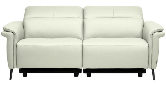 2-SITZER-SOFA  in Echtleder Weiß   - Schwarz/Weiß, Design, Leder/Metall (162/79/104cm) - Belluti