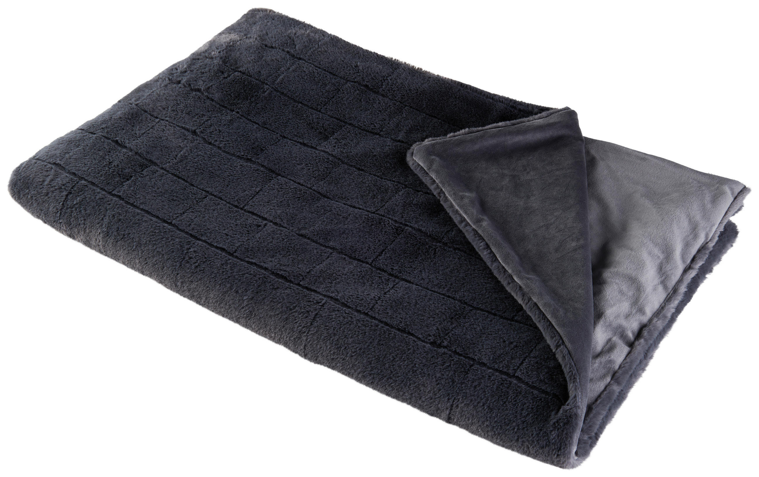 ĆEBE OD VEŠTAČKOG KRZNA 150/200 cm  SENJA  - antracit, Konvencionalno, tekstil (150/200cm) - Dieter Knoll