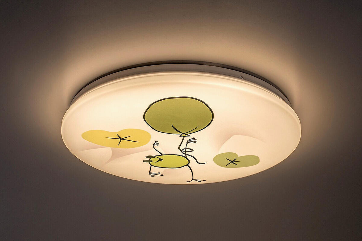 LED DEČJA PLAFONJERA FROGGO  - bela/višebojna, Dizajnerski, metal/plastika (37,5/5,5cm)