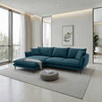 ECKSOFA  in Webstoff Petrol  196/304 cm  - Petrol/Schwarz, KONVENTIONELL, Textil/Metall (196/304cm) - Hom`in