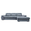 ECKSOFA Hellblau Chenille  - Chromfarben/Anthrazit, MODERN, Textil/Metall (314/184cm) - Livetastic