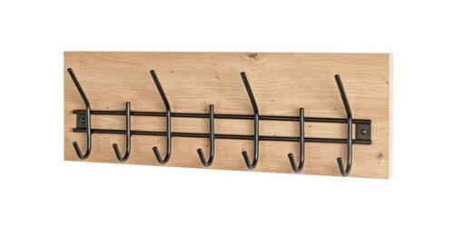WANDGARDEROBE  in Schwarz, Eichefarben  - Eichefarben/Schwarz, KONVENTIONELL, Holzwerkstoff/Metall (60/20/10cm)