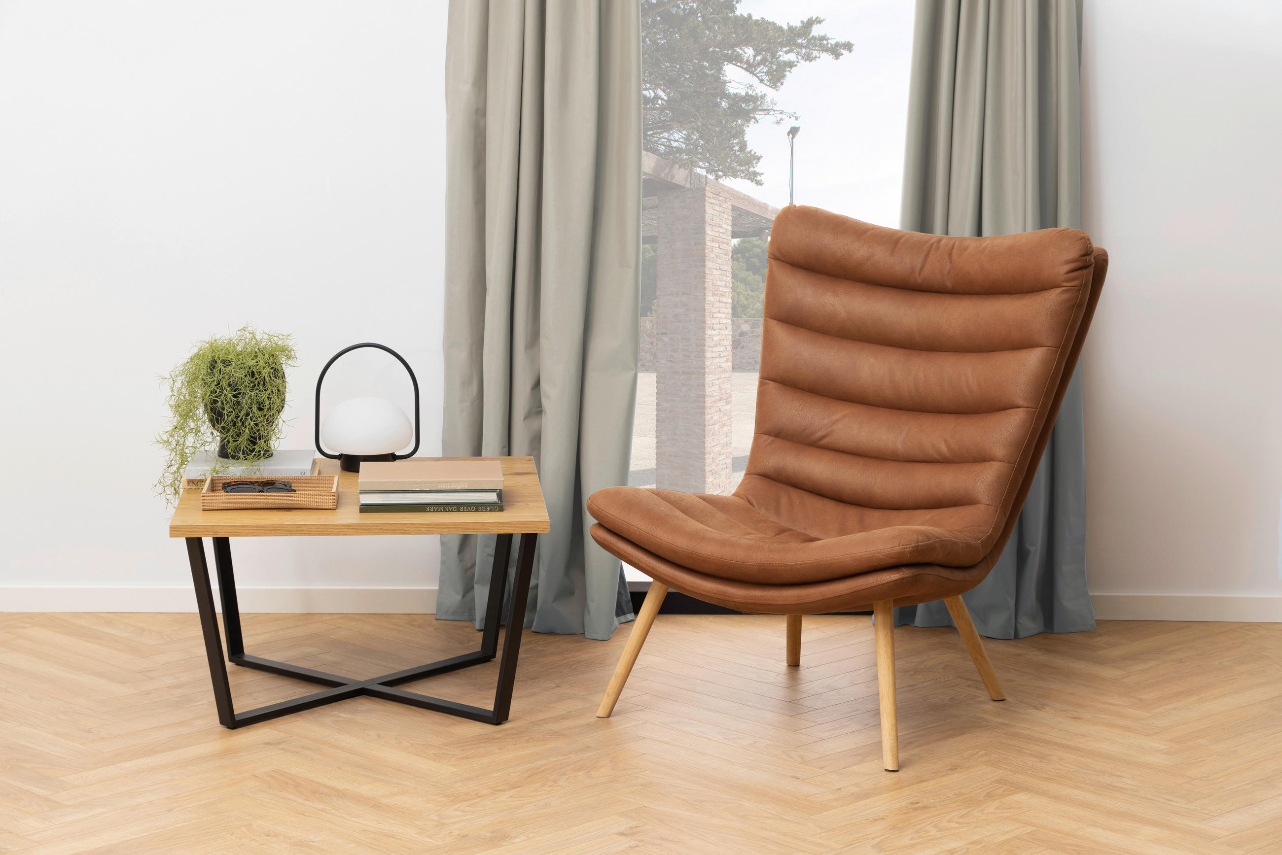 COUCHTISCH quadratisch Wildeiche 75/75/44 cm  - Wildeiche/Schwarz, Trend, Metall (75/75/44cm) - MID.YOU