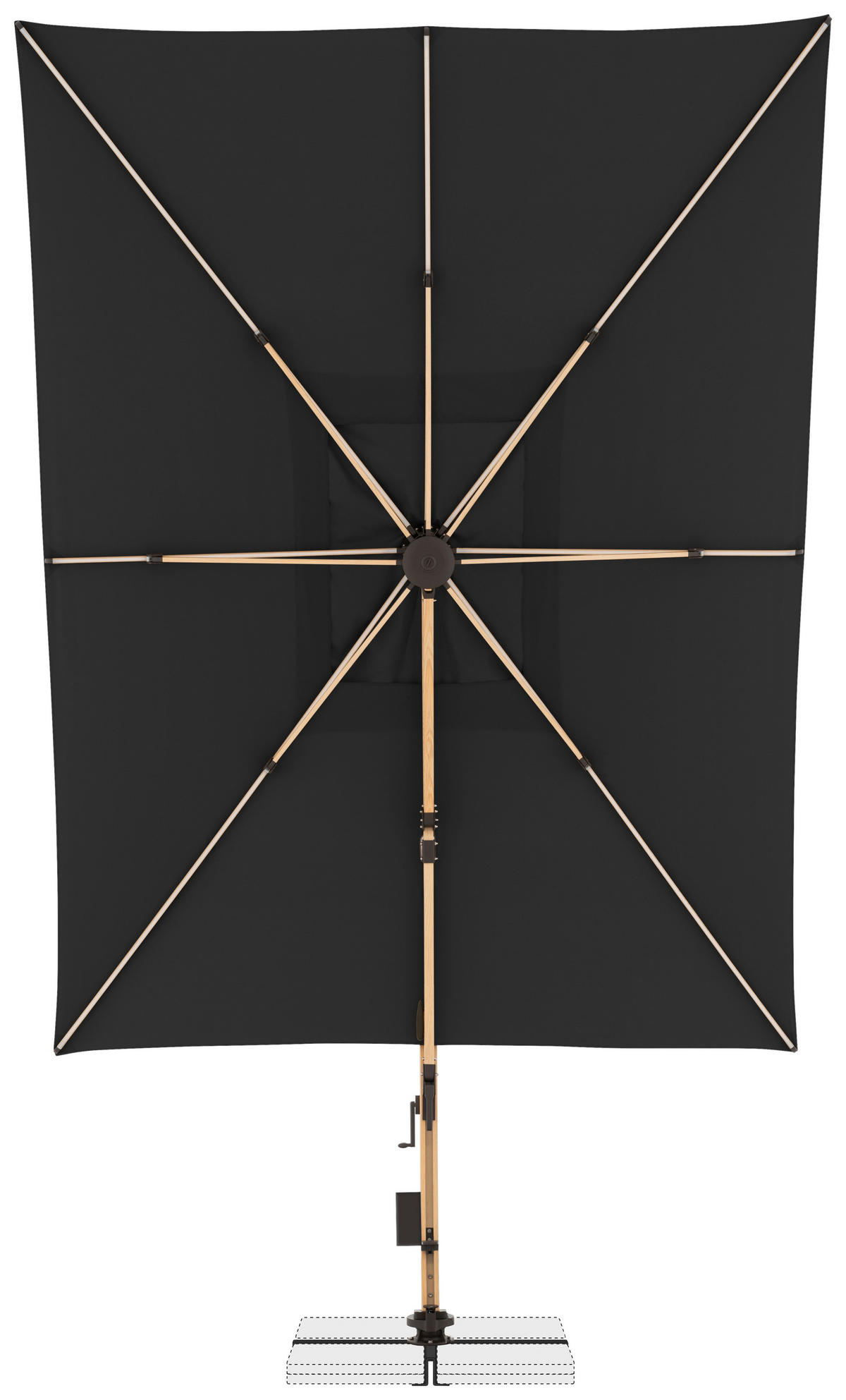 AMPELSCHIRM 400x300 cm  - Eichefarben/Anthrazit, Basics, Textil/Metall (400/300cm) - Doppler