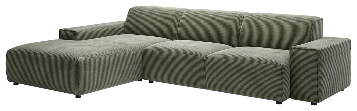 ROHOVÁ SEDAČKA, textil, zelená - černá/zelená, Design, textil/plast (189/300cm) - Livetastic