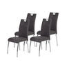 STUHL-SET 4 Stück  in Stahl Mikrofaser Metall, Textil  - Chromfarben/Anthrazit, MODERN, Textil/Metall (44/98/61cm) - MID.YOU