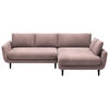 ECKSOFA in Velours Altrosa  - Schwarz/Altrosa, Design, Holz/Textil (260/167cm) - Welnova